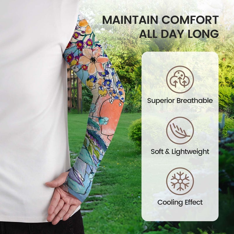YPHCDO Store Gardening Sleeves Farm Sun Protection Arm Cooling Sleeves Thorn Proof Garden for Women Men with Thumb Hole - Image 2